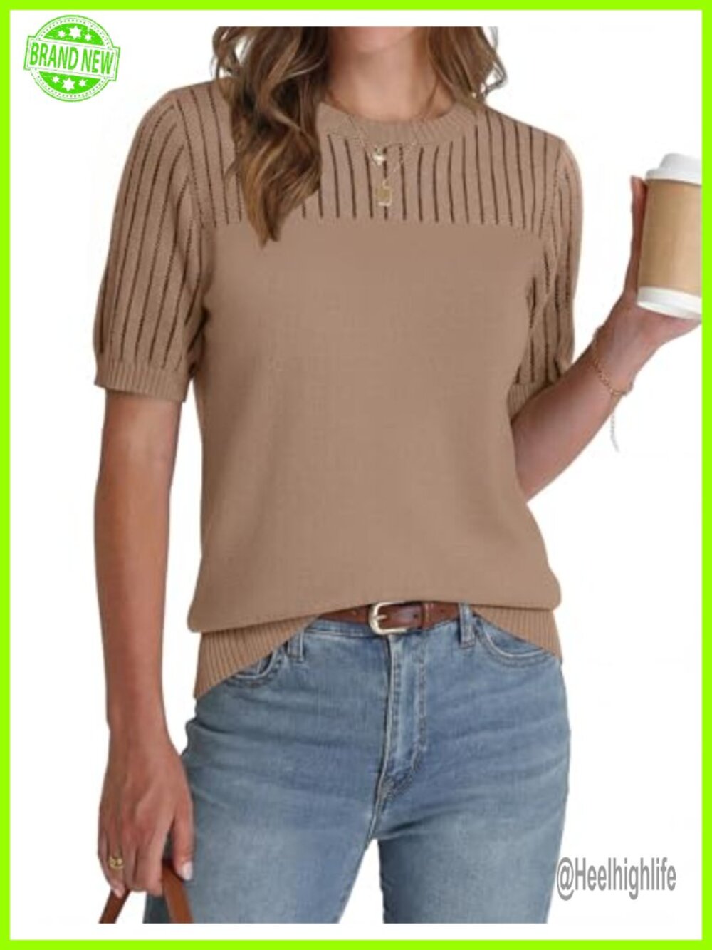 Women's Short Sleeve Sweater Hollow Out Crew Neck Business Casual